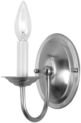 Livex Lighting 4151-91 Home Basics 1 Light Brushed Nickel Wall Sconce