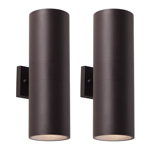mirrea 18" Modern Outdoor Porch Light 2 Lights, Oil Rubbed Bronze, 2 Pack
