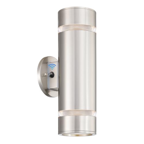 Cerdeco 13" Stainless Steel Cylinder Dusk to Dawn Outdoor Wall Sconce