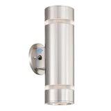 Cerdeco 13" Stainless Steel Cylinder Dusk to Dawn Outdoor Wall Sconce