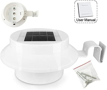 6-Pack Solar Gutter Led Lights, Outdoor Solar Fence Lights Deck Lights for Eaves Garden Landscape Yard (White)