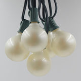 Hometown Evolution, Inc. G50 2" LED White Satin Pearl Outdoor Globe String Lights (Green Wire, 100 ft) | Lumora