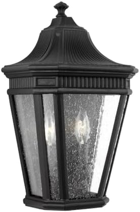 Feiss OL5423BK Cotswold Lane Outdoor Patio Lighting Wall Lantern, Black, 2-Light (10"W x 16"H) 120watts