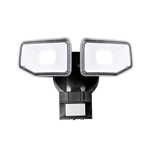 40W LED Security Lights Motion Sensor Light Outdoor, 180 Degree, 4000 LM Motion Security Light, 5000 K, ETL Water Resistant, Clear 2 Head Motion Detector Flood Light for Garage, Yard (Black)
