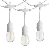 SUNTHIN 50FT White Outdoor String Lights with 16 1W LED Bulbs
