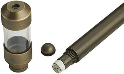 VOLT Flat Hat 12V Brass Mini Path Light (5" Shade, 15" Tall) with 3W 2700K Warm White G4 LED Bulb for Low Voltage Landscape Lighting on Outdoor Pathway, Walkway, Garden, Driveway or Patio