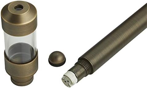 VOLT Flat Hat 12V Brass Mini Path Light (7" Shade, 15" Tall) for Low Voltage Landscape Lighting on Outdoor Pathway, Walkway, Garden, Driveway or Patio