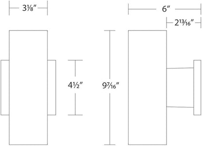 WAC Lighting, Cylinder LED Double Up and Down Indoor or Outdoor Wall Light 3000K in Bronze