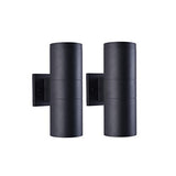 mirrea 12" Modern Outdoor Porch Light in 2 Lights, Matte Black, 2 Pack