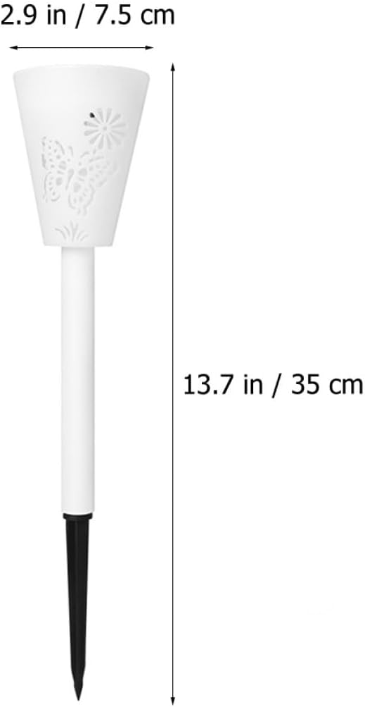 Mipcase Solar Garden Stake Light Outdoor Solar Pathway Lamp White Light with Adjustable Two Modes Hollow Insect Pattern for Yard and Patio Random Color