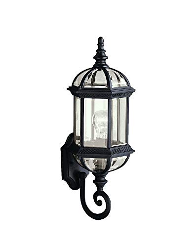 Kichler Barrie 21.75" 1 Light Outdoor Wall Light with Clear Beveled Glass in Tannery Bronze, 8.25 in