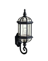 Kichler Barrie 21.75" 1 Light Outdoor Wall Light with Clear Beveled Glass in Tannery Bronze, 8.25 in
