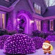 JMEXSUSS 360 LED Purple Halloween Lights, Plug in