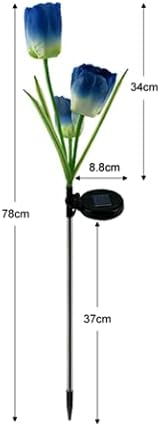 4pack Outdoor Solar Tulip Led Flower Garden Stake Light, Yard Decorative Light Up Tulip Flowers, Decorative Solar Patio Lawn Lamp, Path Landscape Inground Tulip Flowers (4pack Red)