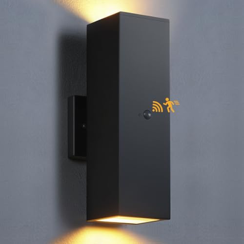 SHIMR Motion Sensor Outdoor Wall Lights, Up and Down Sconce, ETL Listed