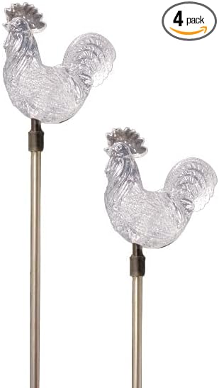 Starry Illuminate 2 PCS Solar Color Changing Style Garden Stake Light Pathway Stake Light (Rooster)