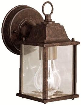 Kichler Barrie 8.5" 1 Light Outdoor Wall Light with Clear Beveled Glass in Tannery Bronze | Lumora