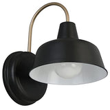 Design House Mason Farmhouse Gooseneck Barn Light, Outdoor Exterior Porch or Patio Wall Light Fixture, Black and Gold, 8 Inch Diameter, 1-Pack, 588285
