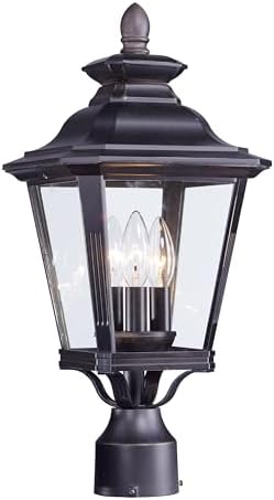 Maxim Knoxville-Three Light Outdoor Post Lantern in Early American Style-9 Inches Wide by 19.5 inches high | Lumora