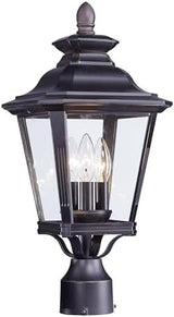 Maxim Knoxville-Three Light Outdoor Post Lantern in Early American Style-9 Inches Wide by 19.5 inches high | Lumora