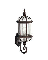 Kichler Barrie 21.75" 1 Light Outdoor Wall Light with Clear Beveled Glass in Tannery Bronze, 8.25 in