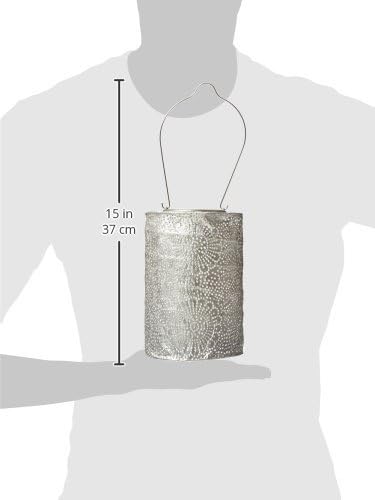 Soji Stella Market, LED Outdoor Solar Lantern, Handmade with Weather-Resistant UV Rated Tyvek fabric, Stainless | Lumora