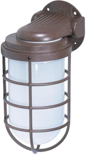 Nuvo Lighting SF76/623 Industrial Style Large Heavy Duty Aluminum Durable Outdoor Wall Mount Porch and Patio Light with Frosted Glass, Old Bronze