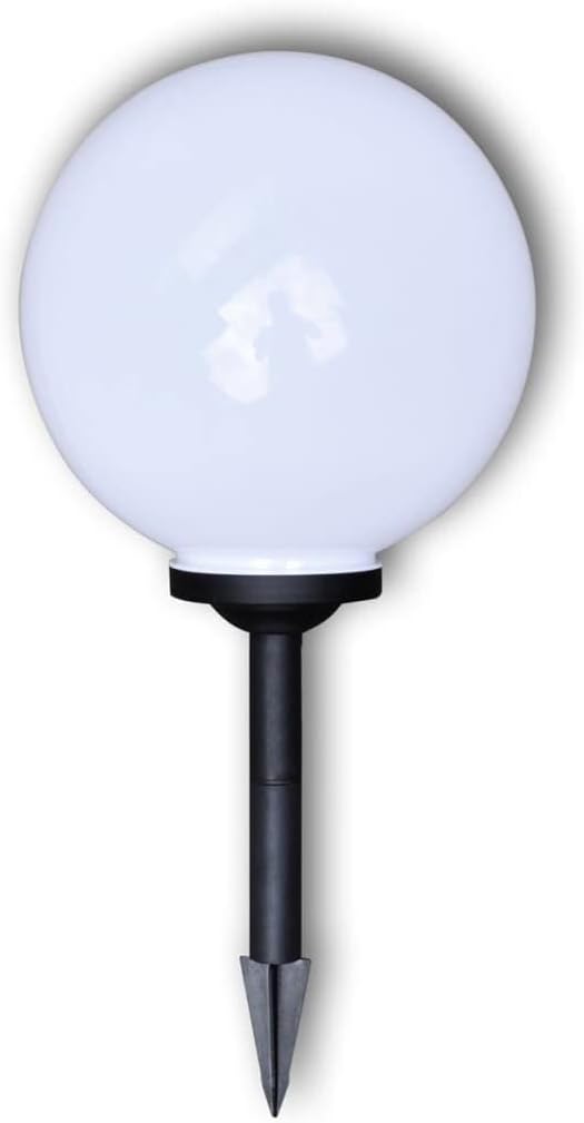 Solar Pathway Lights Outdoor, 2 Pack White Glossy Spherical LED Garden Decor, Cool White Modern Landscape Lighting for Patio, Yard, Walkway, 1.2V AAA NiMH Rechargeable