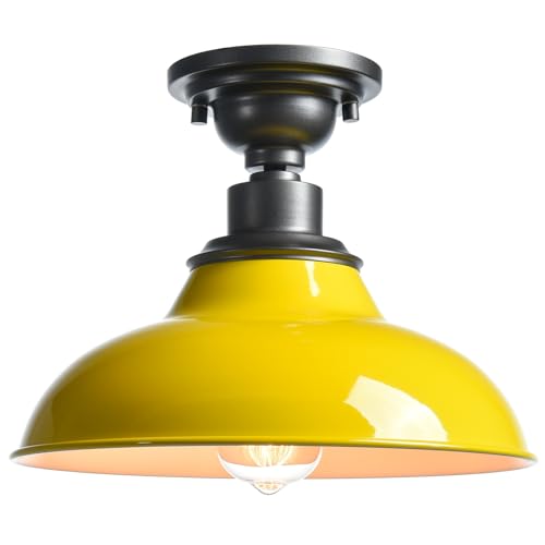 SAMTEEN Macaron Semi Flush Mount Barn Ceiling Light
