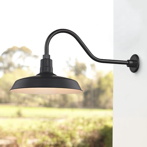 Dolan Designs Black Gooseneck Barn Light with 16" Shade