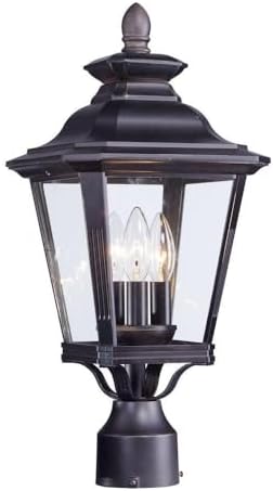 Maxim Knoxville-Three Light Outdoor Post Lantern in Early American Style-9 Inches Wide by 19.5 inches high | Lumora