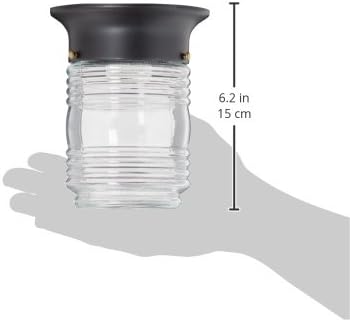 Boston Harbor HV-66919-BK3L Porch Light Jelly Jar, Black - Outdoor Wall Light | Lumora