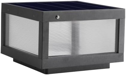 12" Black Solar Powered LED Post Cap Light, Modern Outdoor LED Fence Light for Pathways, Decks, and Patios (1-Pack) | Lumora