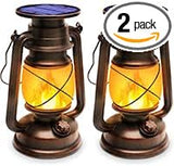 Solar Lantern Outdoor Waterproof,LED Vintage Flickering Flame Solar Lights,Camping Lamps,Solar Powered Hanging | Lumora