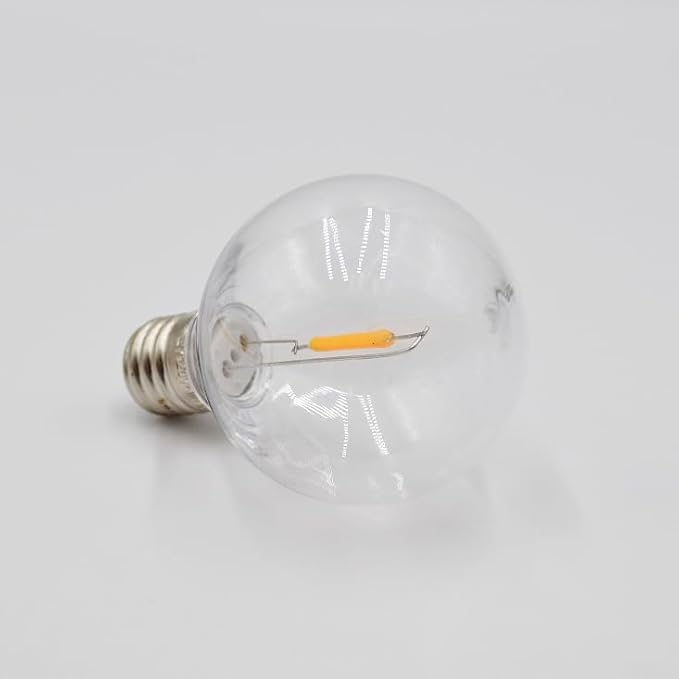 Hometown Evolution, Inc. G50 2" LED Plastic Filament Outdoor Patio String Lights with 0.6 Watt Light Bulbs (G50 LED | Lumora