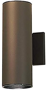 Kichler Cylinders 12" 2-Light Outdoor Cylinder Wall Sconce in Architectural Bronze, (12" H x 4.75" W), 9244AZ | Lumora