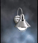 Kichler Seaside 14.25" 1 Light Outdoor Wall Light with Glass Globe Brushed Nickel | Lumora