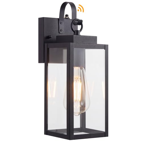 15" Dusk to Dawn Porch Light, Black Extra-Large Outdoor Wall Light