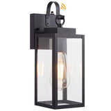 15" Dusk to Dawn Porch Light, Black Extra-Large Outdoor Wall Light