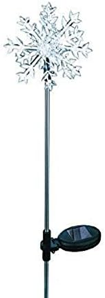 Outdoor Garden Set of 2 Pieces Solar Powered Garden Yard Stake (Color Change abilities) LED Light (Snowflakes 3D)…