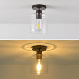 Oil Rubbed Bronze Semi Flush Mount Ceiling Light,Modern Farmhouse Ceiling Light Fixture for Closet Hallway Entryway,Hallway Light Fixture,Hanging Light Fixture