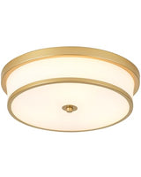16 inch Flush Mount Ceiling Light, 3-Light Close to Ceiling Light Fixtures with Gold Finish for Livingroom Bedroom Kitchen Diningroom (Gold)