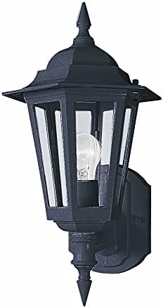 Maxim Cast-1 Light Outdoor Wall Lantern in Early American Style-8 Inches Wide by 17 inches high-Black Finish | Lumora