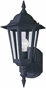 Maxim Cast-1 Light Outdoor Wall Lantern in Early American Style-8 Inches Wide by 17 inches high-Black Finish | Lumora