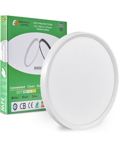15.8Inch White LED Flush Mount Ceiling Light, 32W, 3480LM, 3CCT Selectable