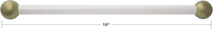 Solus SCA-335WH-2PK 15" Aluminum Cross Arm Ladder Rest for Outdoor Lamp Posts and Poles, Easy to Mount, Maintenance Free and Weather Resistant, White Bar with Gold Caps, Pack of 2