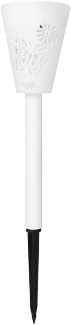 Solar Lawn Stake Lamp Outdoor Solar Pathway Light White Light with Adjustable Two-Mode Colorful Butterfly Hollow Stake for Garden Yard, Solar-Powered Landscape Lighting Random