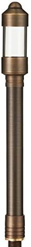 VOLT Conehead 12V Brass Mini Path Light (7" Shade, 15" Tall) for Low Voltage Landscape Lighting on Outdoor Pathway, Walkway, Garden, Driveway or Patio