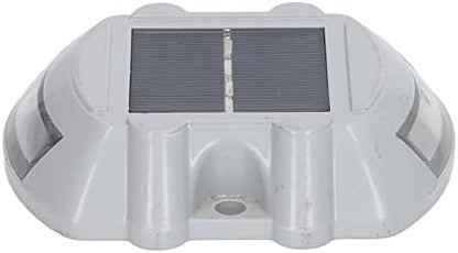 Solar Deck Light,Waterproof Night Lamp Reflective Flashing Warning Step Lights Driveway Dock Lights for Outdoor Driveway Sidewalk Garden Pathway Yard(White Light)