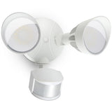45W 5500LM PIR Motion Sensor Outdoor Lights, Dual Head LED Flood Light, 5000K Daylight, IP65 Waterproof Hardwired Dusk to Dawn Motion Detector Security Light for Outside Garage Yard (White)